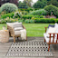 (E529) Charcoal Moroccan Outdoor Area Rug, 5x7
