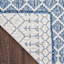 (E528) Navy Blue Moroccan Outdoor Area Rug, 5x7