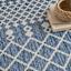 (E528) Navy Blue Moroccan Outdoor Area Rug, 5x7