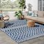 (E528) Navy Blue Moroccan Outdoor Area Rug, 5x7