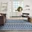 (E528) Navy Blue Moroccan Outdoor Area Rug, 5x7