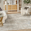 (A523) Glitz Neutral & Silver Geometric Area Rug, 8x10