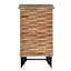 Wave Wood & Metal Accent Cabinet, Natural Mango Wood Finish