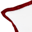Providence White Solid Velvet Throw Pillow with Burgundy Flange, 18"