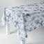 Black & White Blooming Floral Tablecloth, 60x84