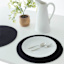 Avilla Black Round Placemat, 15"