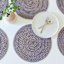 Set of 6 Ash Boucle Round Placemats, 15"