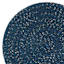 Set of 6 Navy Blue Boucle Round Placemat, 15"
