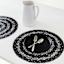 Stratton Matte Black Pressed Vinyl Placemat, 16"
