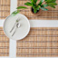 Set of 6 Brown Caribbean Bamboo Placemat, 12x18