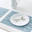 Set of 6 Yale Blue Nala Woven Vinyl Placemats, 13x18