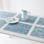 Set of 6 Yale Blue Nala Woven Vinyl Placemats, 13x18
