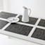 Set of 6 Meridiem Gunmetal Woven Vinyl Placemats, 13x18