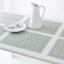 Set of 6 Rainner Sage Woven Vinyl Placemats, 13x18