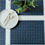 Set of 6 Lexington Navy & Gold Woven Vinyl Placemats, 13x18