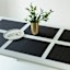 Set of 6 Lexington Black & Gold Woven Vinyl Placemats, 13x18