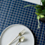 Lexington Navy & Gold Woven Vinyl Table Runner, 14x72