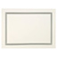 White Faux Leather Placemat with Grey Embroidered Border, 13x17