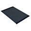 Solid Navy Blue Faux Leather Rectangle Placemat with Fringe, 13x17