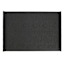 Solid Black Faux Leather Rectangle Placemat with Fringe, 13x17