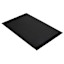 Solid Black Faux Leather Rectangle Placemat with Fringe, 13x17