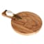 Round Dark Wood Cheese Board with Spreader Knife, 7x10