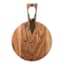 Round Dark Wood Cheese Board with Spreader Knife, 7x10
