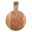 Round Dark Wood Cheese Board with Spreader Knife, 7x10
