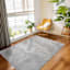 (C209) Grey Faux Rabbit Fur Area Rug, 5x7