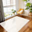 (C210) Ivory Faux Rabbit Fur Area Rug, 5x7