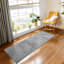 (C209) Grey Faux Rabbit Fur Runner, 2x7