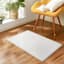 White Faux Rabbit Fur Accent Rug, 27x45