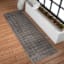 (B890) Crosby St. Grey Two-Tone Bebel Faux Fur Shag Runner, 2x7