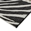 (E532) Palma Black & Cream Floral Outdoor Area Rug, 5x7
