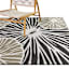 (E532) Palma Black & Cream Floral Outdoor Area Rug, 5x7