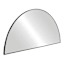 Half Moon Black Wall Mirror, 18x36