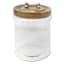Glass Pet Canister Wooden Lid Alum Handle