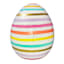 Bunny Brights Striped Paper Mache Egg, 8"