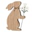 Honeybloom Wooden Bunny with Flowers, 9"