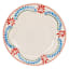 11In White Floral Rim Melamine Dinner Plate