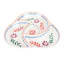 White Floral 4 Section Melamine Chip And Dip Serve Tray