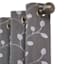 Rockwell Grey Embroidered Blackout Grommet Curtain Panel, 84"