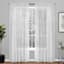 Legacy White Linen Rod Pocket Sheer Grommet Curtain Panel, 96"