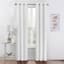 2-Pack Metallic White Blackout Grommet Curtain Panels, 84"
