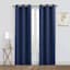 2-Pack Denver Navy Blackout Grommet Curtain Panels, 63"