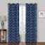 Rockwell Navy Embroidered Blackout Grommet Curtain Panel, 84"