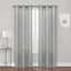 Cayman Grey Embroidered Sheer Grommet Curtain Panel, 84"