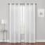 Cayman White Embroidered Sheer Grommet Curtain Panel, 84"