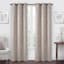 Ivory Linen Faux Silk Embroidered Blackout Grommet Curtain Panel, 84"