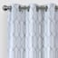 White & Grey Silk Embroidered Blackout Grommet Curtain Panel, 84"